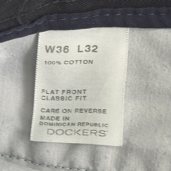 DOCKERS FLAT FRONT TROUSER PANTS CLASSIC FIT BLACK WAIST 36 - Picture 4 of 8